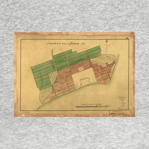 Vintage Map of Pensacola Florida (1767) by Bravuramedia